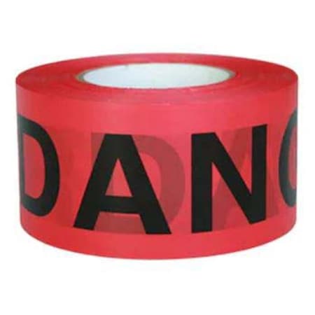 Presco 3 in. x 1000 ft. 2 mil Danger Barricade Tapes, Red PR389922